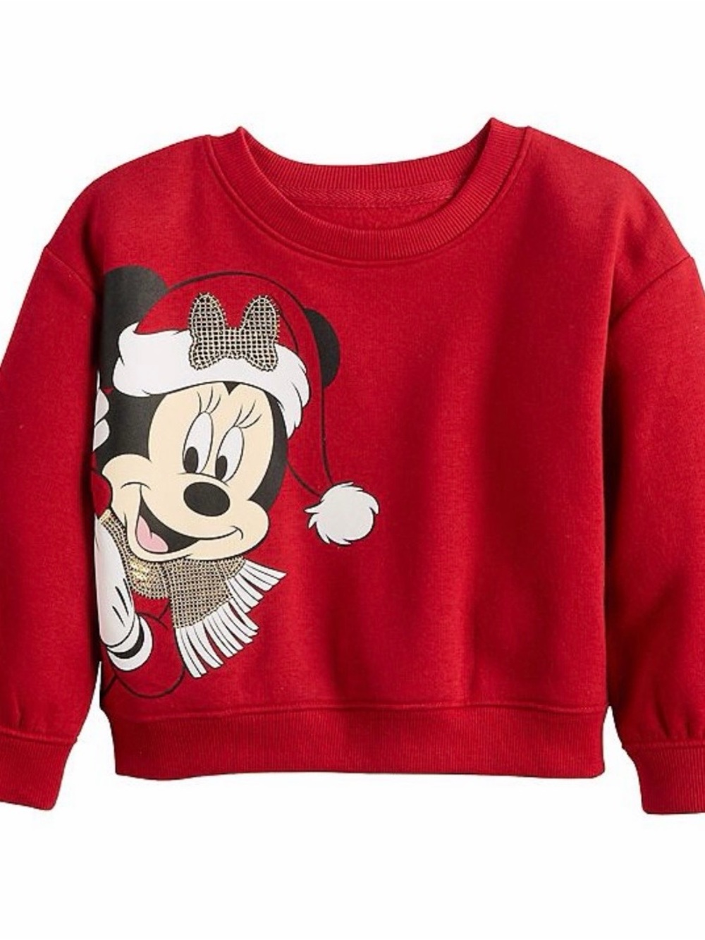 New 2T Jumping Beans Disney Minnie Mouse Red Crewneck Sweatshirt Christmas Santa